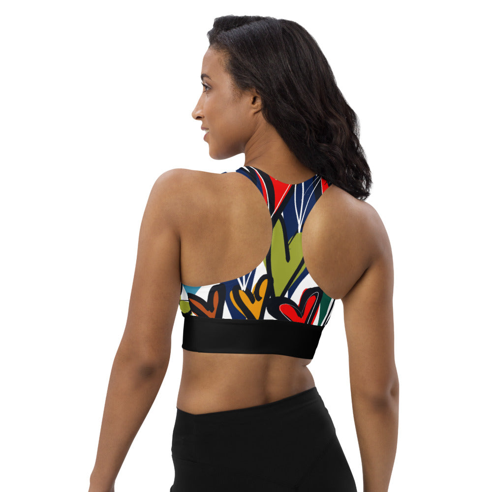 Longline sports bra Love on Neutral