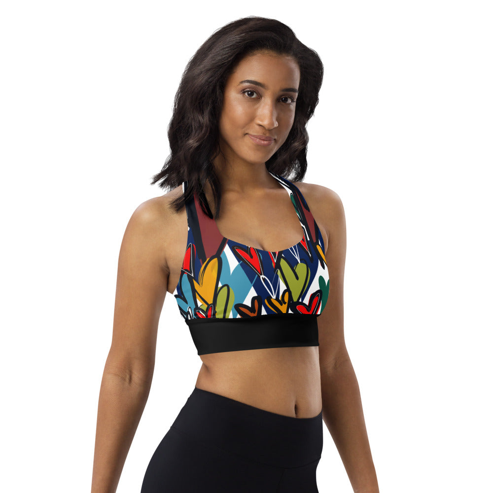 Longline sports bra Love on Neutral