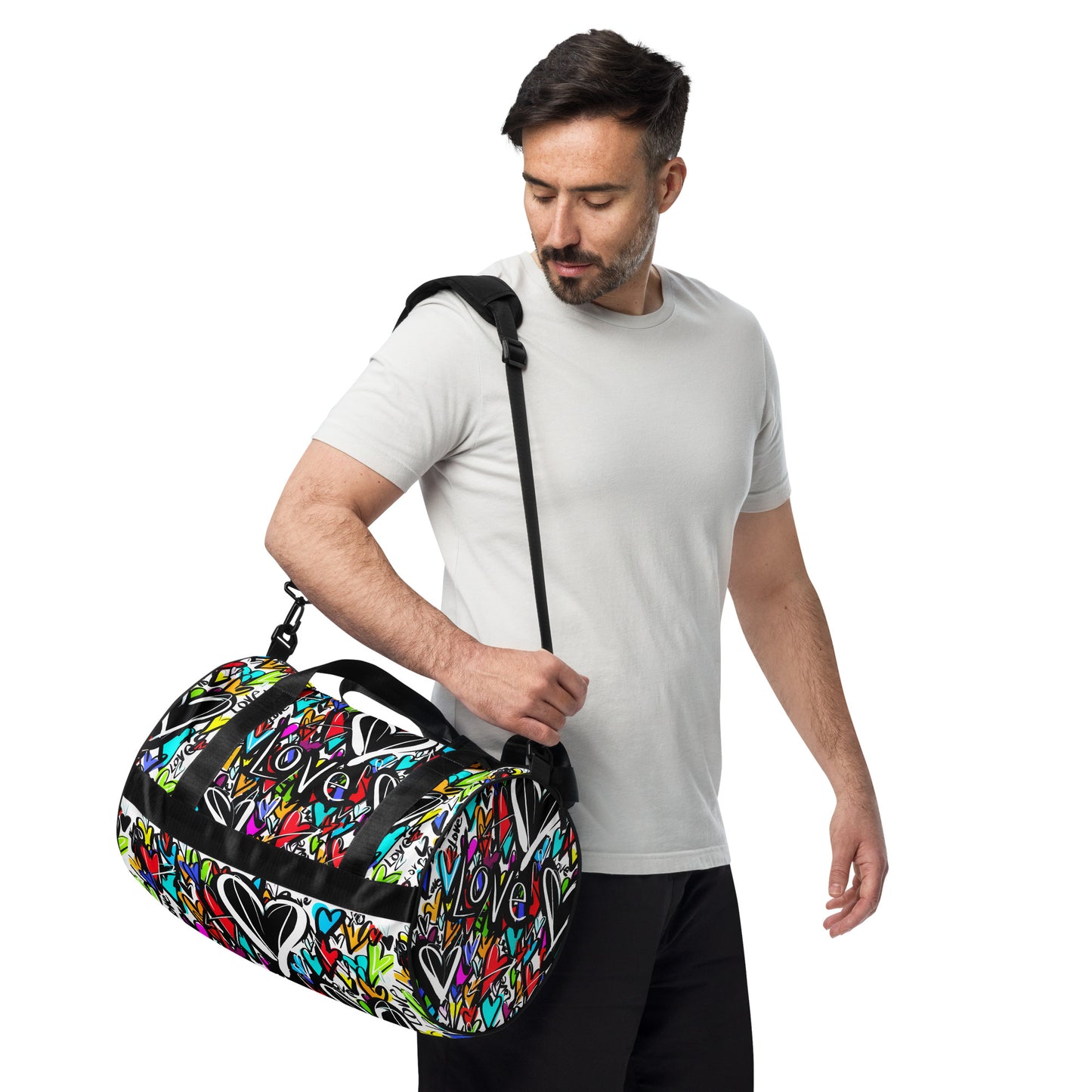 All-over print gym bag "Finding Love"