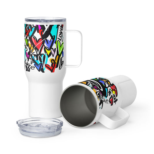 Travel mug with a handle "Finding Love"