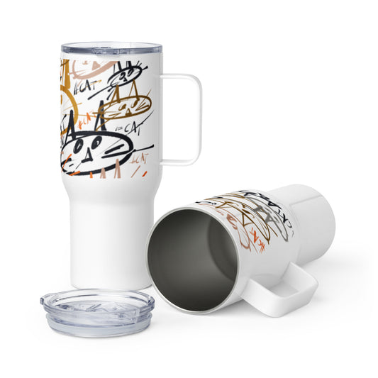 Travel mug with a handle "CAT"