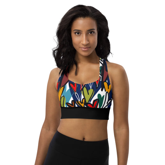 Longline sports bra Love on Neutral