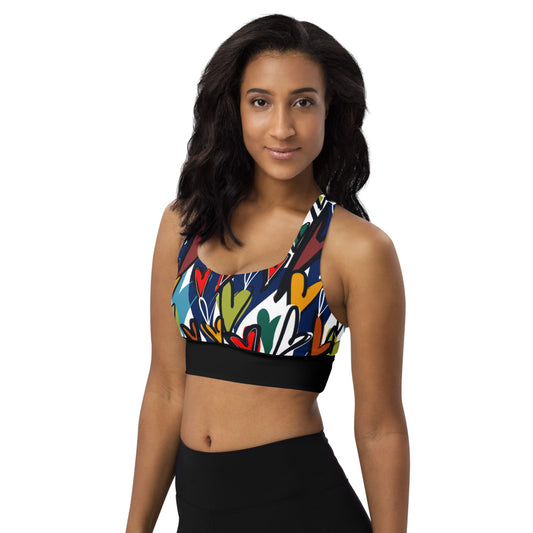 Longline sports bra Love on Neutral