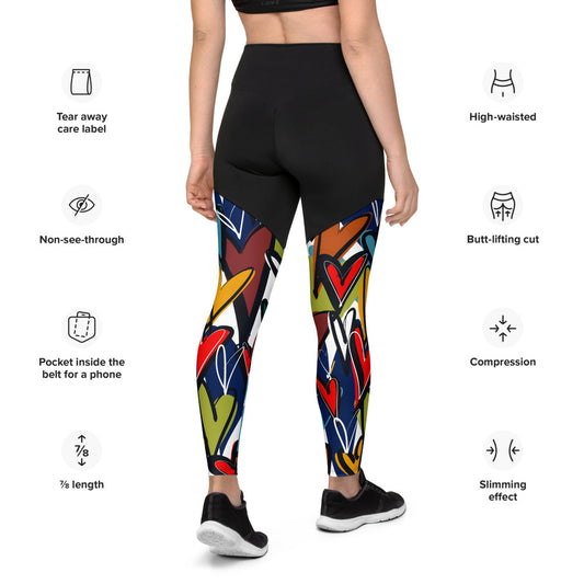 Leggings Yoga Compression Sports Love on Neutral